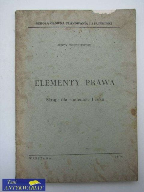 ELEMENTY PRAWA SKRYPT DAL STUDENTÓW 1 ROKU