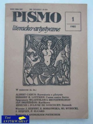 PISMO LITERACKO -ARTYSTYCZNE 1/1985