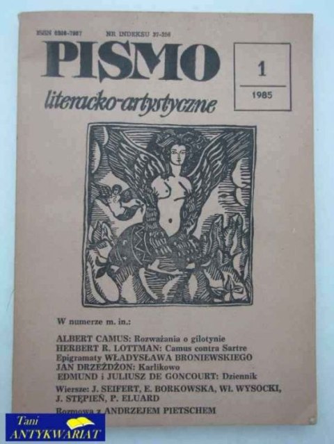 PISMO LITERACKO -ARTYSTYCZNE 1/1985