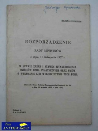 ROZPORZĄDZENIE RADY MINISTRÓW Z DN. 11.11.1977 R..