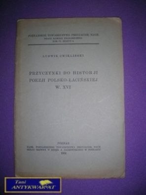 PRZYCZYNKI DO HISTORII POEZJI POLSKO-ŁACIŃSKIEJ