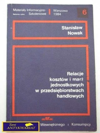 RELACJE KOSZTÓW I MARŻ JEDNOSTKOWYCH ...