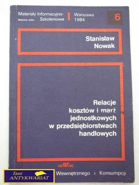 RELACJE KOSZTÓW I MARŻ JEDNOSTKOWYCH ...