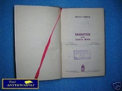 BREINITZER ALBO TAMTĄ WINA - H. Frick