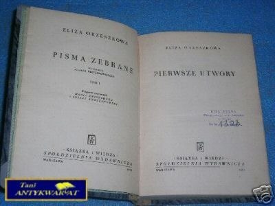 PIERWSZE UTWORY - E.Orzeszkowa