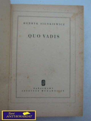 QUO VADIS Henryk Sienkiewicz