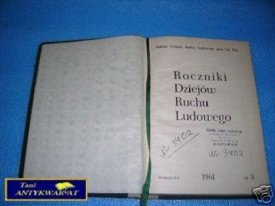ROCZNIKI DZIEJÓW RUCHU LUDOWEGO NR 3 - Praca zbior