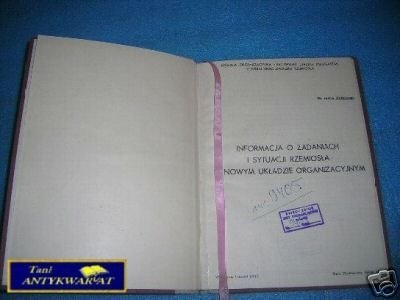 INFORMACJA O ZADANIACH I SYTUACJI RZEMIOSŁA W UK