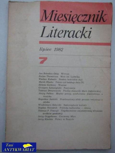 MIESIĘCZNIK LITERACKI LIPIEC 1982