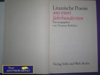LITAUISCHE POESIE AUS ZWEI JAHRHUNDERTEN