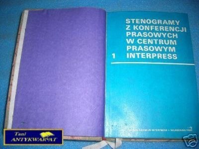 STENOGRAMY Z KONFERENCJI PRASOWYCH W CENTR.PRASOWY