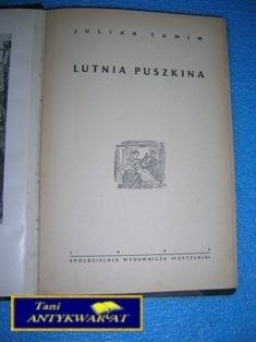 LUTNIA PUSZKINA - J. Tuwim wyd. 1954 rok