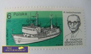 ZNACZEK POCZTOWY- M/S ZENT 1980 A. LEDUCHOWSKI
