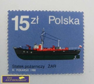 ZNACZEK- STATEK POŻARNICZY ŻAR M. PIEKARSKI 1988