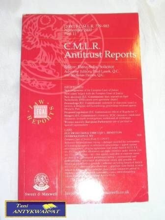 CMLR ANTITRUST REPORTS PART 11 NOVEMBER 2000