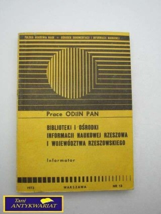 BIBLIOTEKI I OŚRODKI INFORMACJI NAUKOWEJ ...