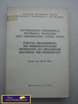 OPTYMALIZACJA ORGANIZACJI INFORMACJI NAUKOWEJ...
