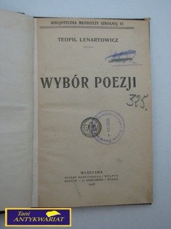 WYBÓR POEZJI Teofil Lenartowicz