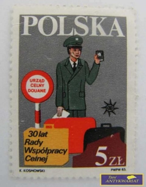 ZNACZEK POCZTOWY 30 LAT RADY WSPÓŁPRACY CELNEJ