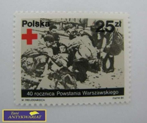 ZNACZEK POCZTOWY 40 ROCZNIK POWSTANIA WARSZAWSKIEGO