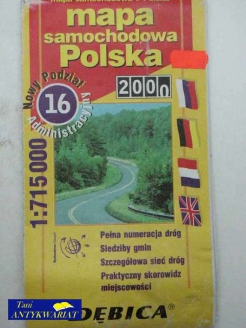 MAPA SAMOCHODOWA POLSKA 2000
