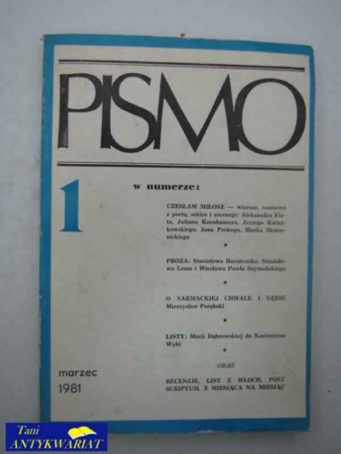 PISMO NR 1
