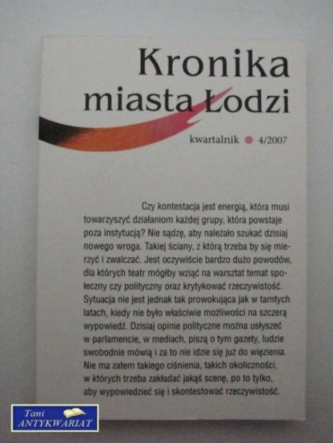 KRONIKA MIASTA ŁODZI 4/2007