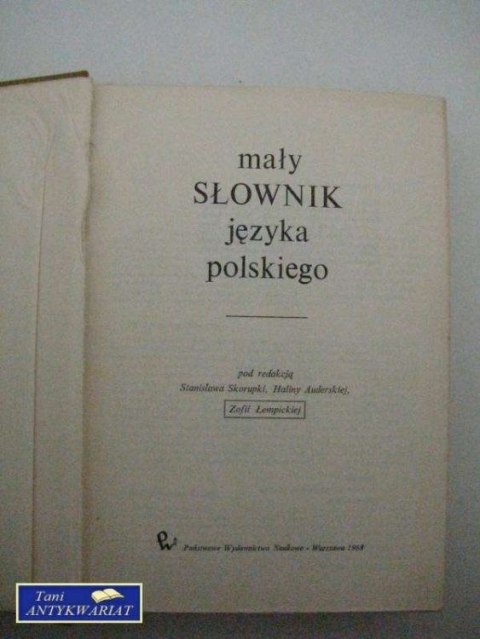 MAŁY SŁOWNIK JĘZYKA POLSKIEGO