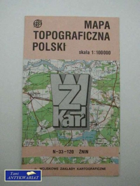 MAPA TOPOGRAFICZNA POLSKI ŻNIN
