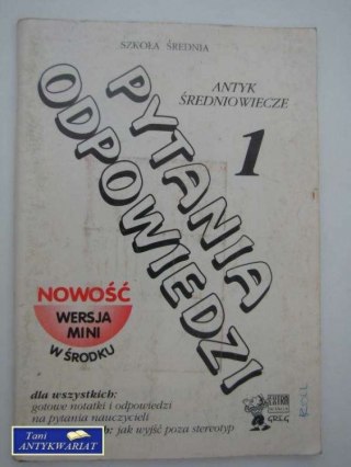 PYTANIA ODPOWIEDZI 1 ANTYK ŚREDNIOWIECZE
