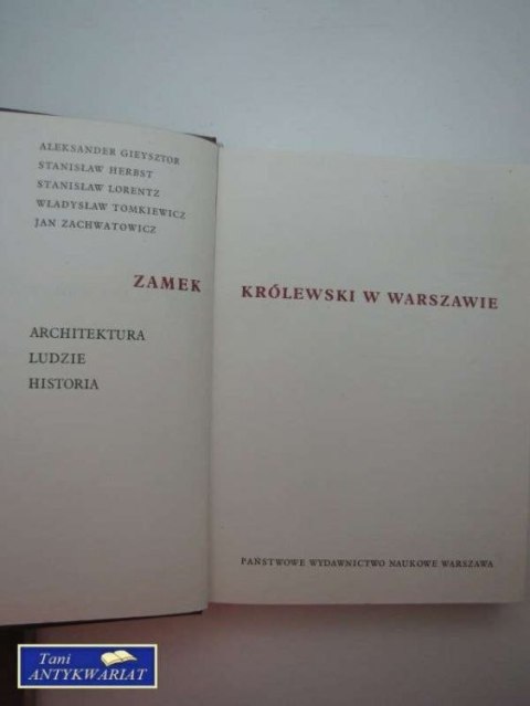 ZAMEK KRÓLEWSKI W WARSZAWIE