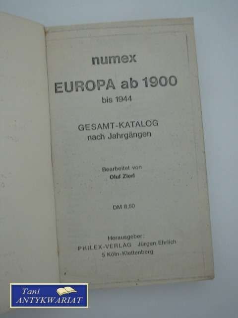 EUROPA AB 1900 bis 1944 GESAMT-KATALOG nach Jahrgangen