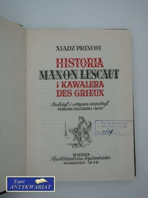 HISTORIA MANON LESCAUT