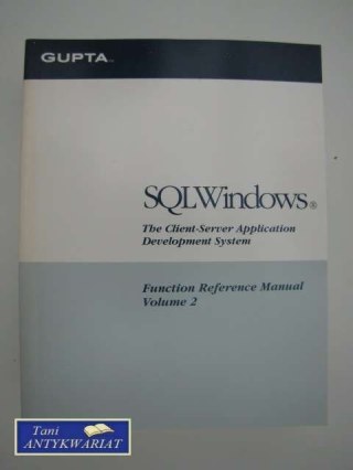 SQL WINDOWS FUNCTION REFERENCE MANUAL VOLUME 2