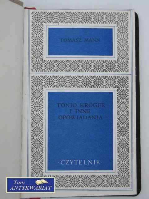 TONIO KROGER I INNE OPOWIADANIA