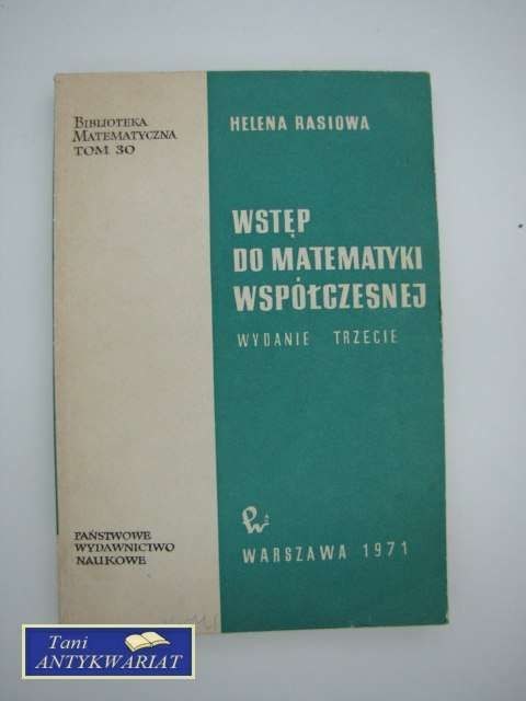WSTĘP DO MATEMATYKI WSPÓŁCZESNEJ