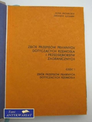 ZBIÓR PRZEPISÓW PRAWNYCH DOTYCZĄCYCH RZEMIOSŁA...