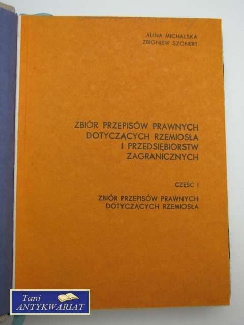 ZBIÓR PRZEPISÓW PRAWNYCH DOTYCZĄCYCH RZEMIOSŁA...