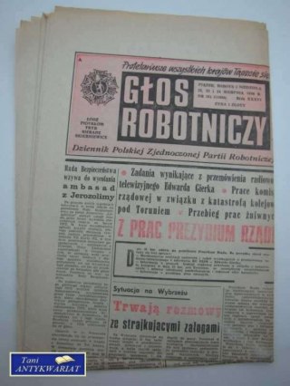 GŁOS ROBOTNICZY NR.181, 22 SIERPNIA 1980