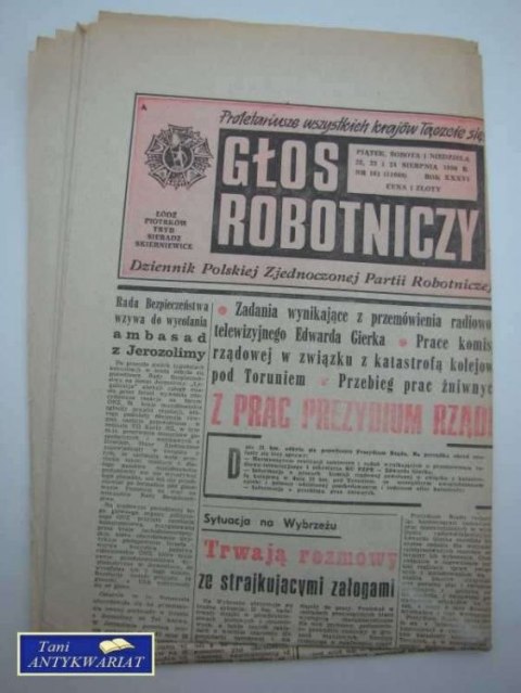 GŁOS ROBOTNICZY NR.181, 22 SIERPNIA 1980