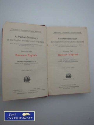 LANGENSCHEIDTS TASCHENWORTERBUCH wyd. 1929 rok
