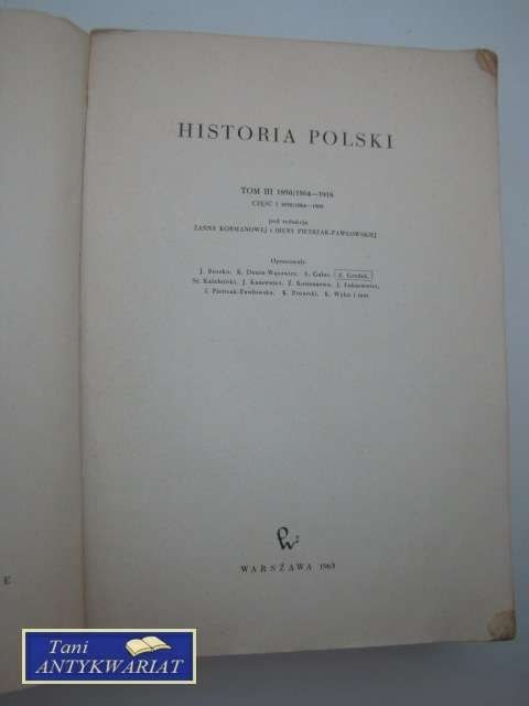 HISTORIA POLSKI TOM 3 1850/1864-1918