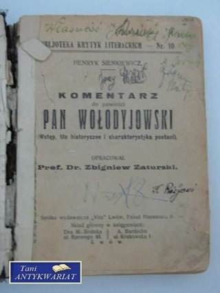KOMENTARZ DO POWIEŚCI PAN WOŁODYJOWSKI