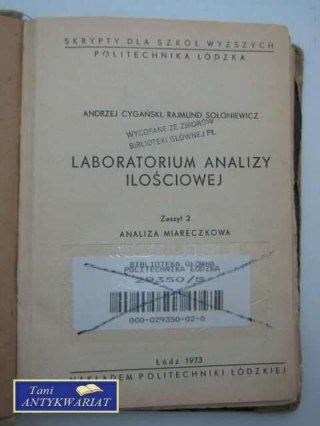 LABORATORIUM ANALIZY ILOŚCIOWEJ ANALIZA MIARECZKOWA