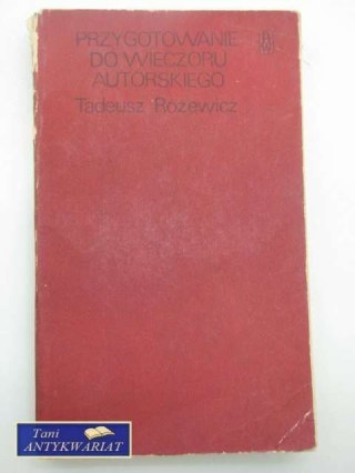 PRZYGOTOWANIE DO WIECZORU AUTORSKIEGO