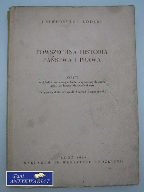 POWSZECHNA HISTORIA PAŃSTWA I PRAWA