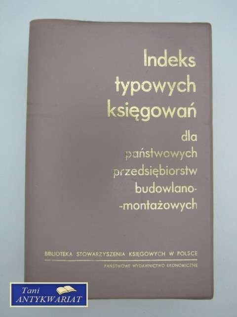 INDEKS TYPOWYCH KSIĘGOWAŃ