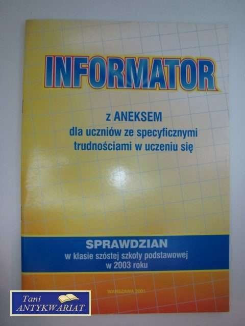 INFORMATOR Z ANEKSEM DLA UCZNIÓW