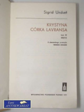 KRYSTYNA CÓRKA LAVRANSA T.3