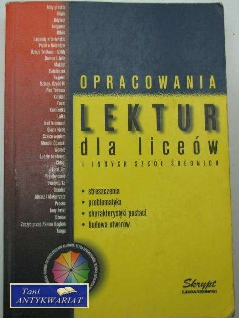 OPRACOWANIA LEKTUR DLA LICEÓW